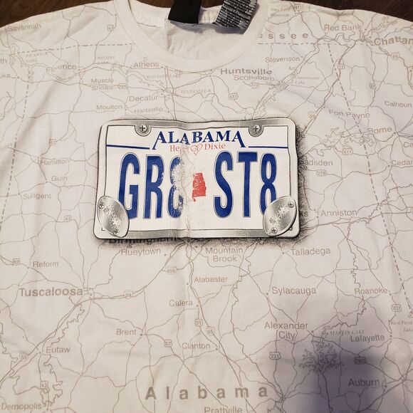 Great State Alabama Map Men's White T-shirt XXL - Picture 2 of 5